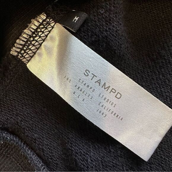 STAMPD men’s Short Sleeve Pullover Sweatshirt heavy knit crew black medium - Picture 9 of 11